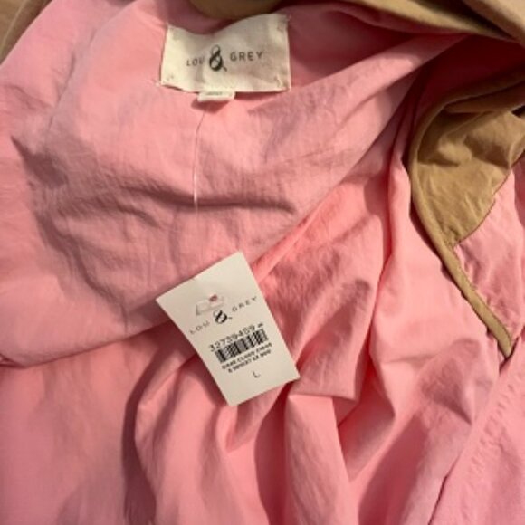 NWT Lou & Grey for LOFTColorblock Windbreaker/Raincoat Jacket Large Frosted Pink - Picture 5 of 8